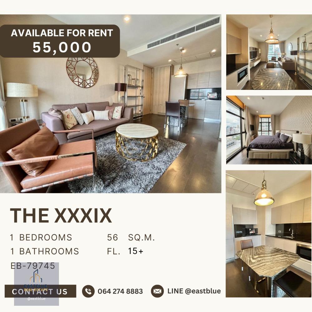 The XXXIX 1 Bed 3 Min walks to BTS Phrom Phong 55,000 per month