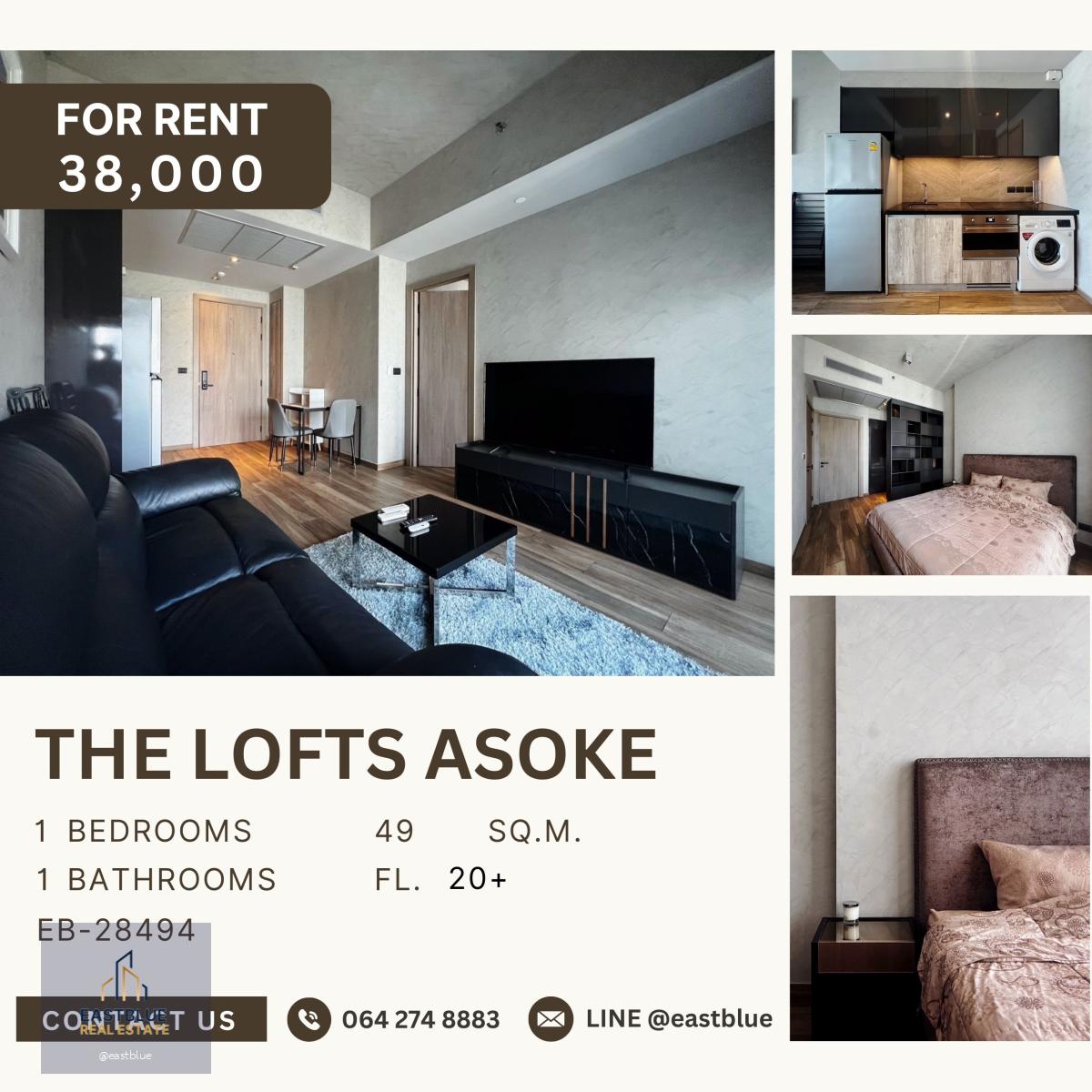 The Lofts Asoke, 1 bed, 38000 per month