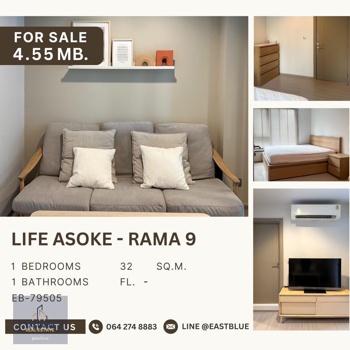 Life Asoke - Rama 9 ห้องว่าง ชั้นสูง แต่งครบ พร้อมขาย