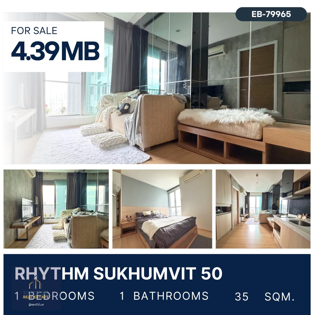 RHYTHM Sukhumvit 50 Top Fl. Modern Loft Style, Best price 4.39 MB.