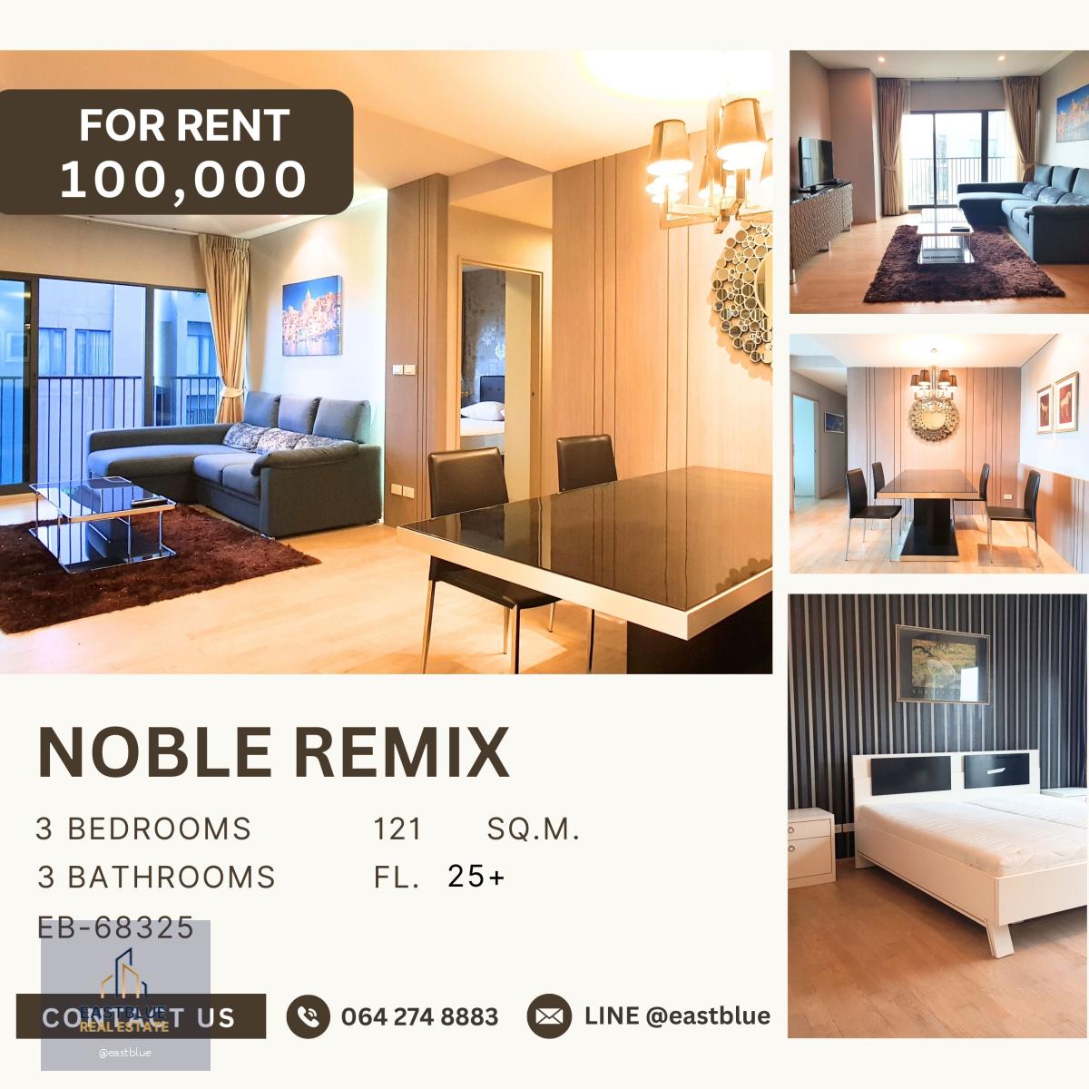 Noble Remix, 3 bed, 100000 per month