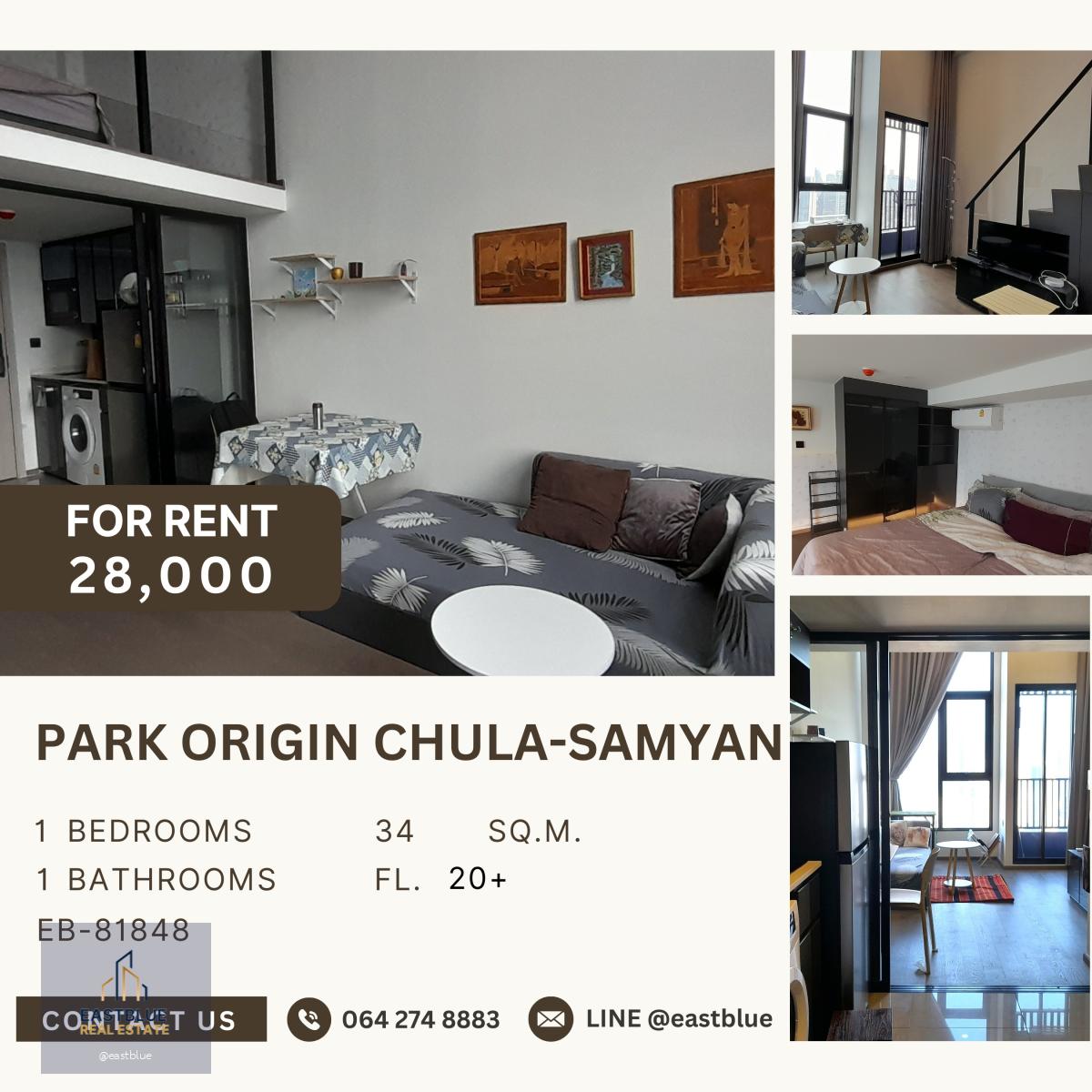 Park Origin Chula-Samyan, 1 bed, 28000 per month