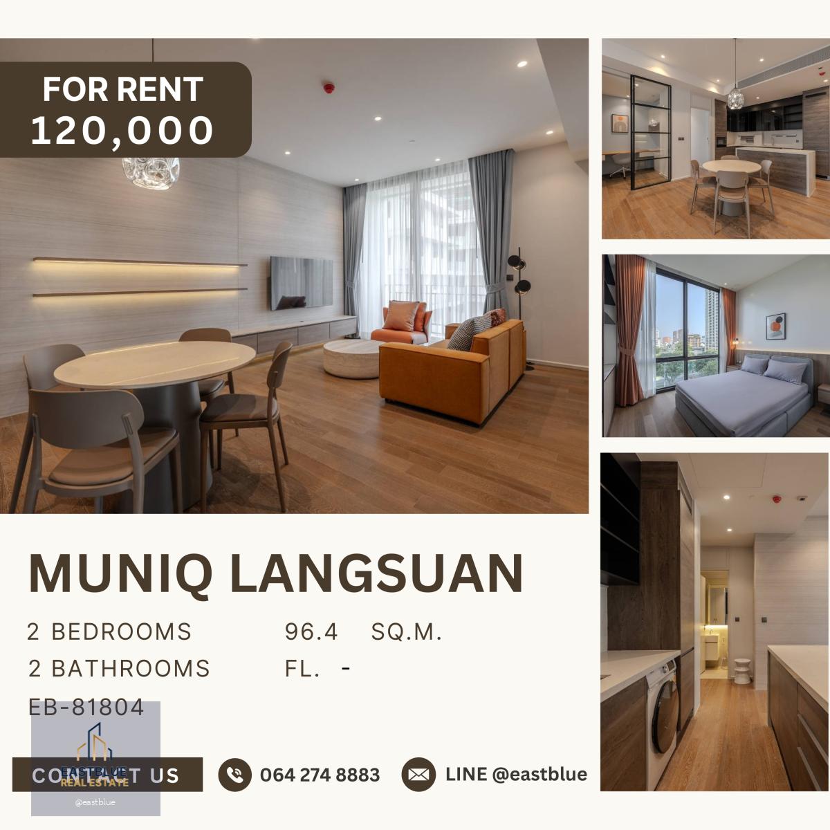 Muniq Langsuan, 2 bed, 120000 per month