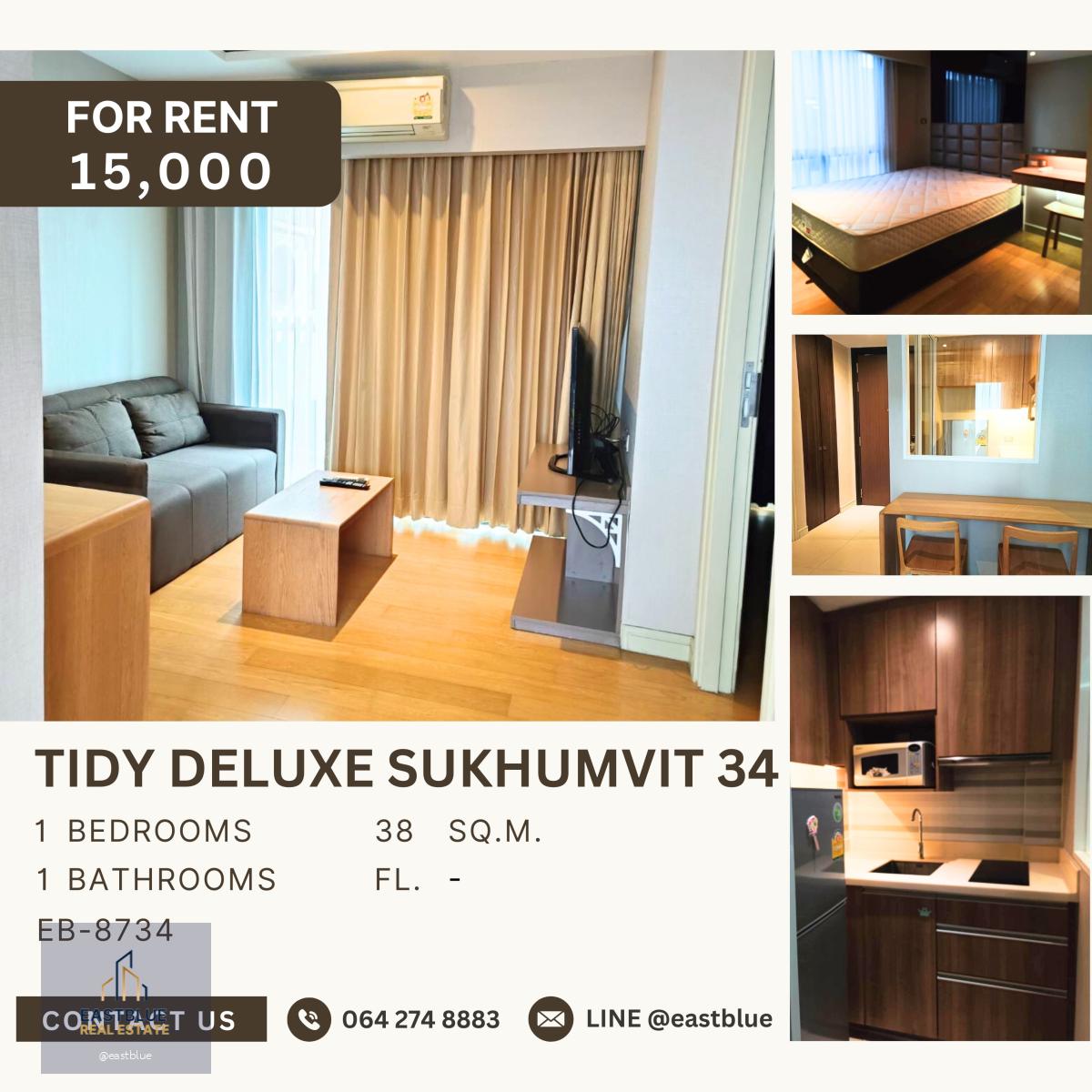 Tidy Deluxe Sukhumvit 34, 1 bed, 15000 per month