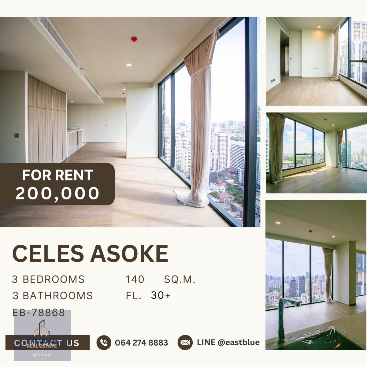 Celes Asoke, 3 bed, 200000 per month