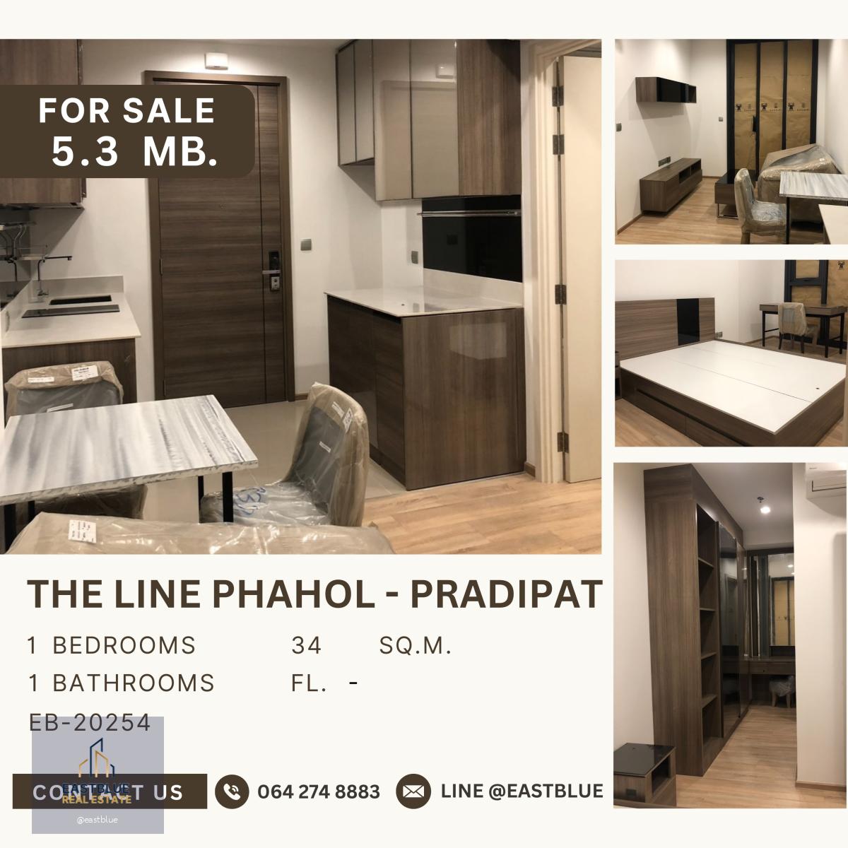 The Line Phahol-Pradipat ห้องใหม่ สภาพดี มือหนึ่งจากโครงการ ไม่เคยเข้าอยู่