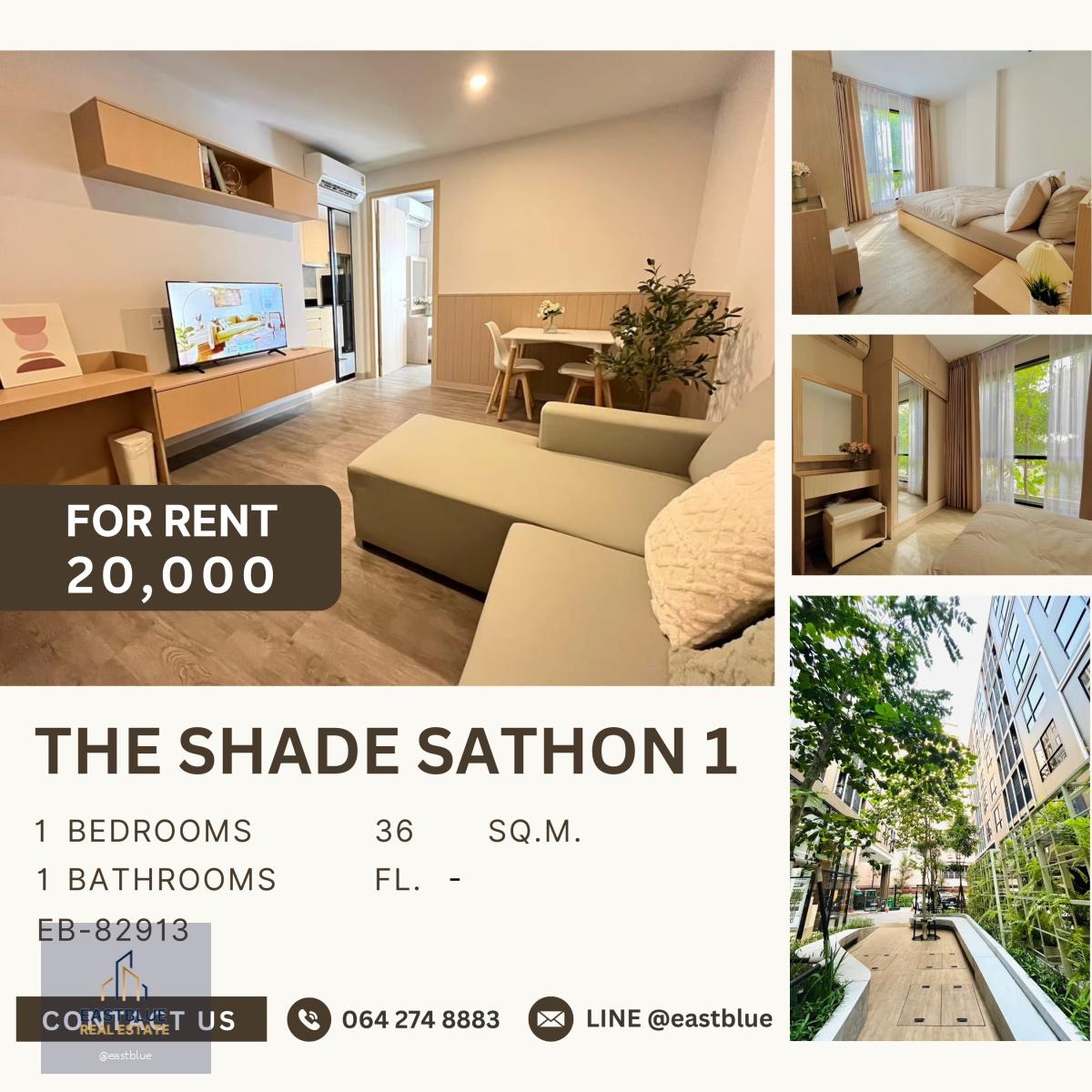 The SHADE Sathon 1, 1 bed, 20000 per month