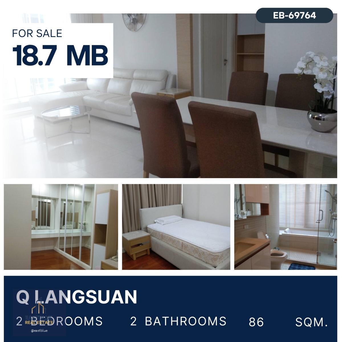 Best deal in Langsuan road area! Near BTS Chidlom and Central Embassy 2 Bed 2 Bath 84 sqm 18,700,000