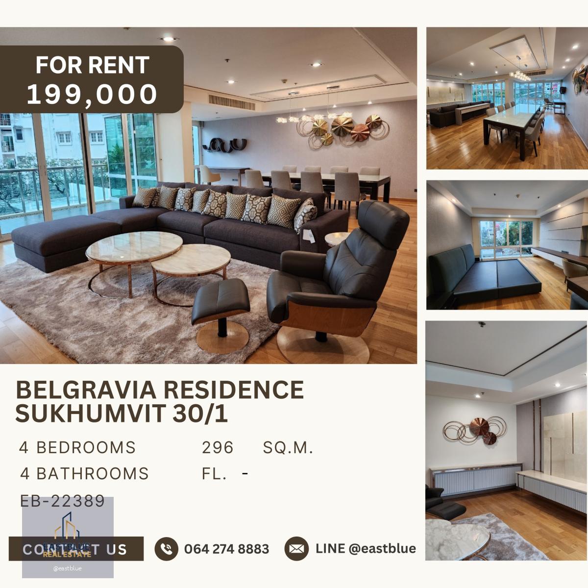 Belgravia Residence Sukhumvit 30/1, 4 bed, 199000 per month