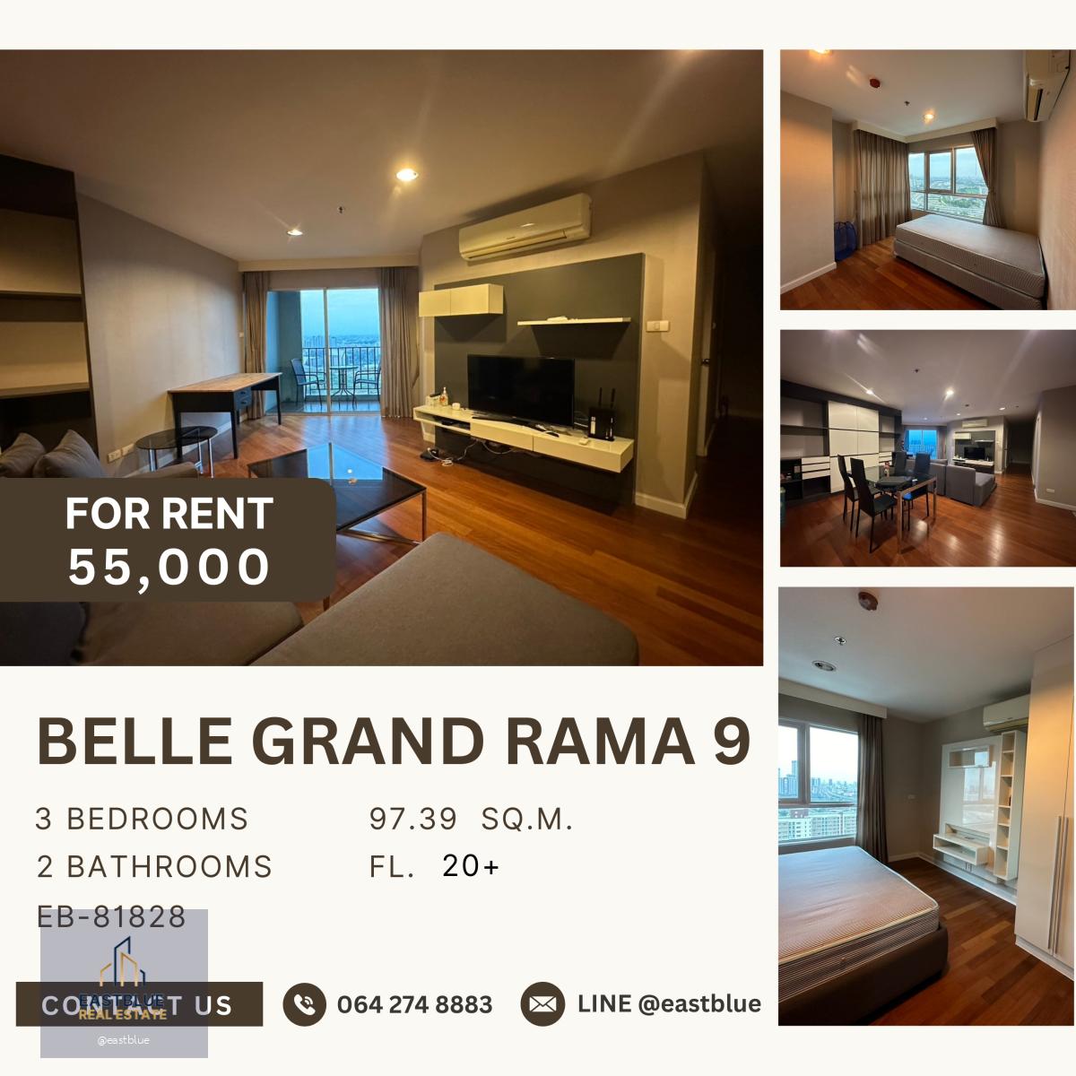 Belle Grand Rama 9, 3 bed, 55000 per month