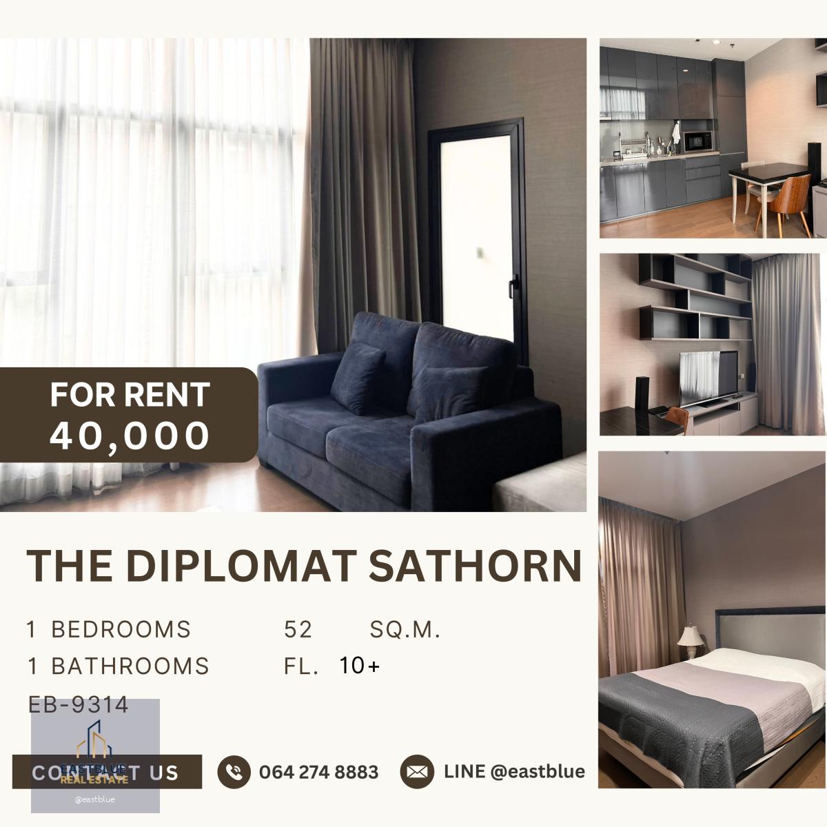 The Diplomat Sathorn, 1 bed, 40000 per month