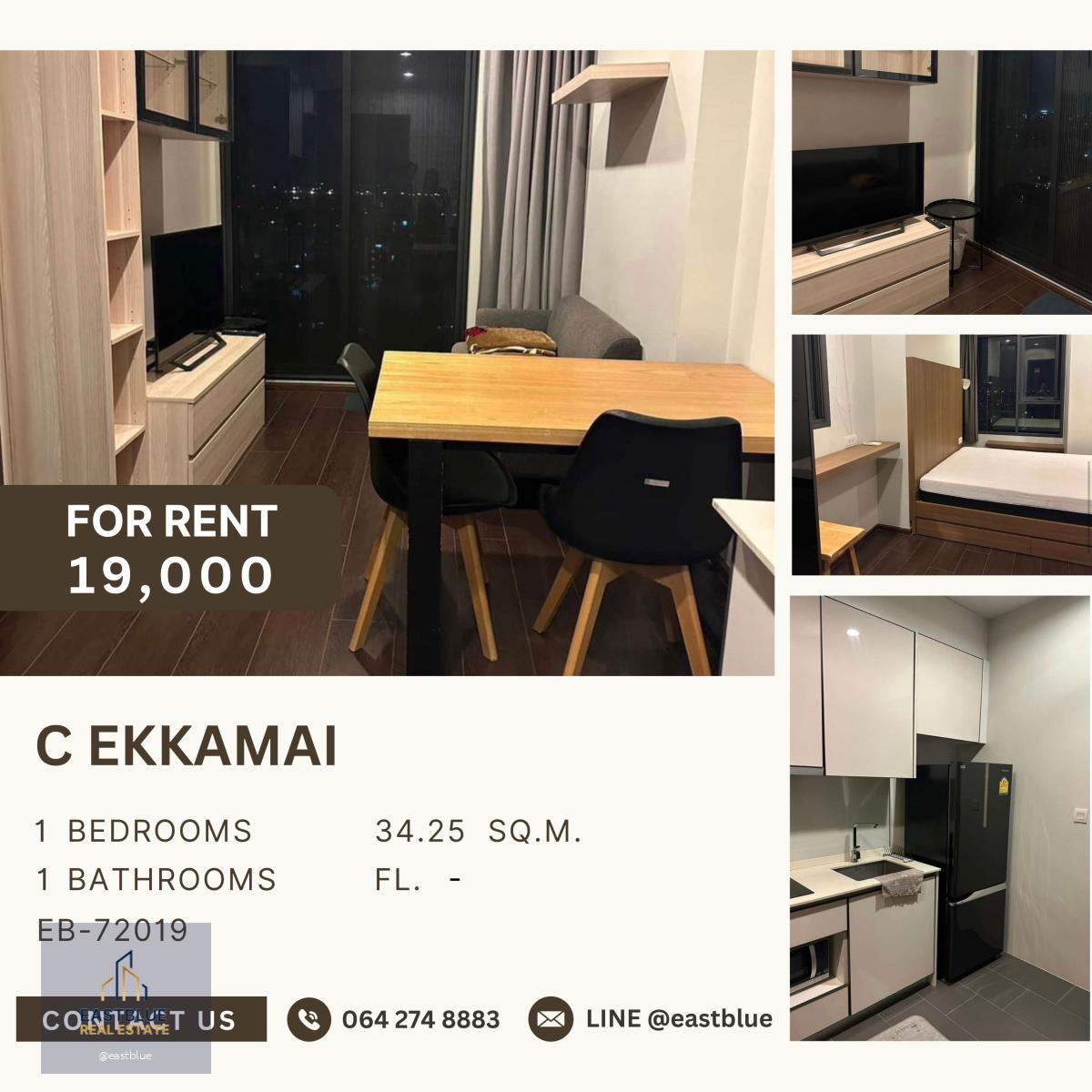 C Ekkamai, 1 bed, 19000 per month