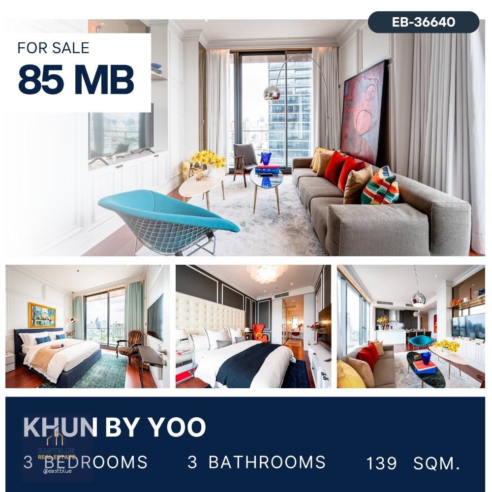 Khun by Yoo 3 Bedroom High Fl. Luxury Furnished 85 MB.