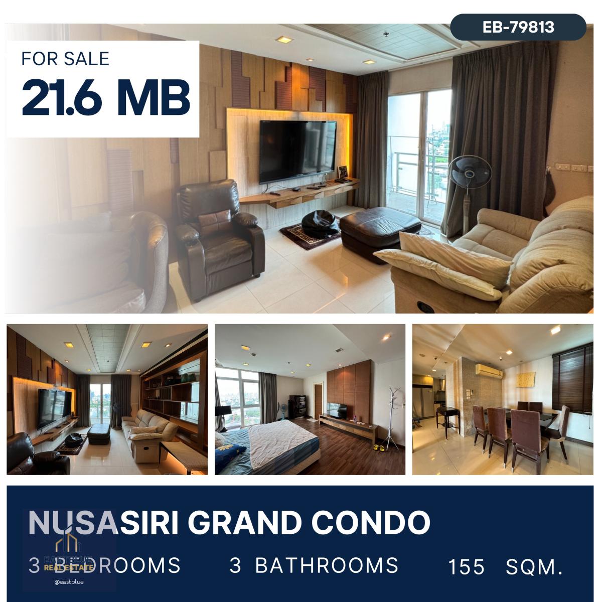 Nusasiri Grand 3 ห้องนอนไซส์ใหญ่ Layout สวย ห้องหายาก 21.6 MB.