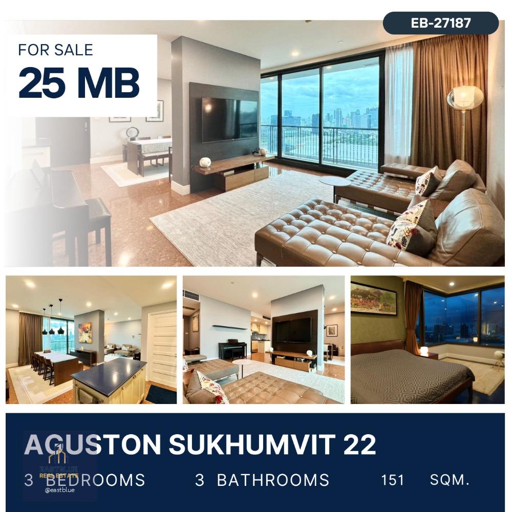 Aguston Sukhumvit 22 Pet friendly 3 Beds 151 sqm 25 MB.