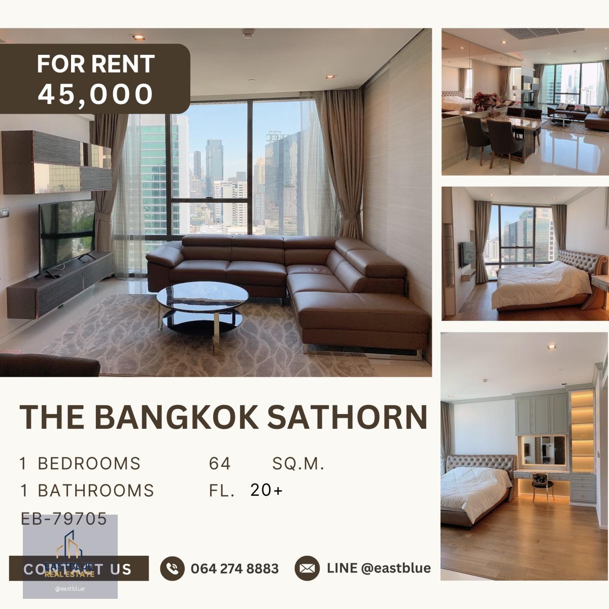 The Bangkok Sathorn, 1 bed, 45000 per month