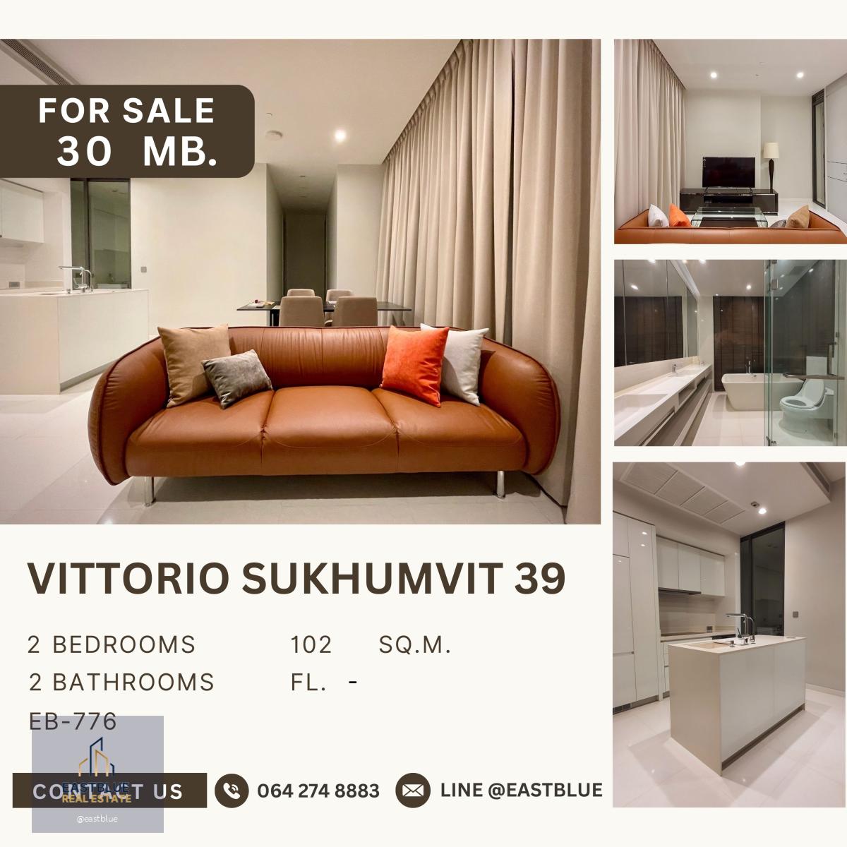 Vittorio Sukhumvit 39 ราคาดีที่สุด 2 ห้องนอนทำเลทองพร้อมพงษ์ ถูกสุดในตึก