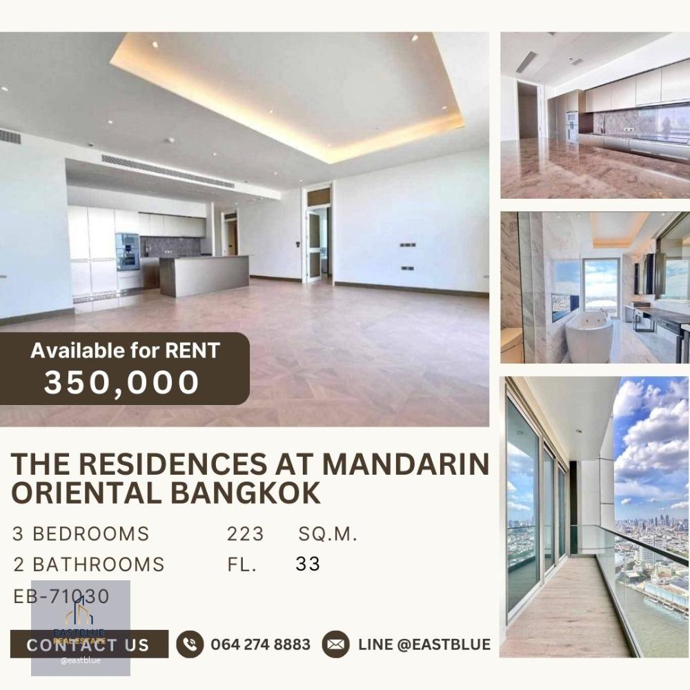 The Residences At Mandarin Oriental Bangkok for rent 350k 064-274-8883