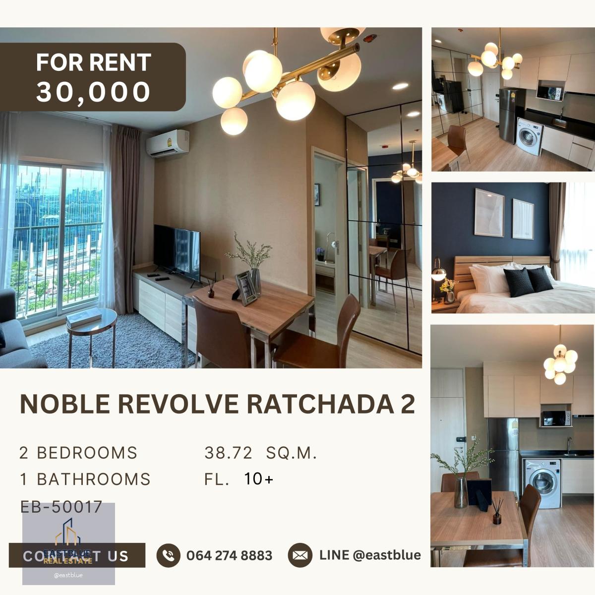 Noble Revolve Ratchada 2, 2 bed, 30000 per month