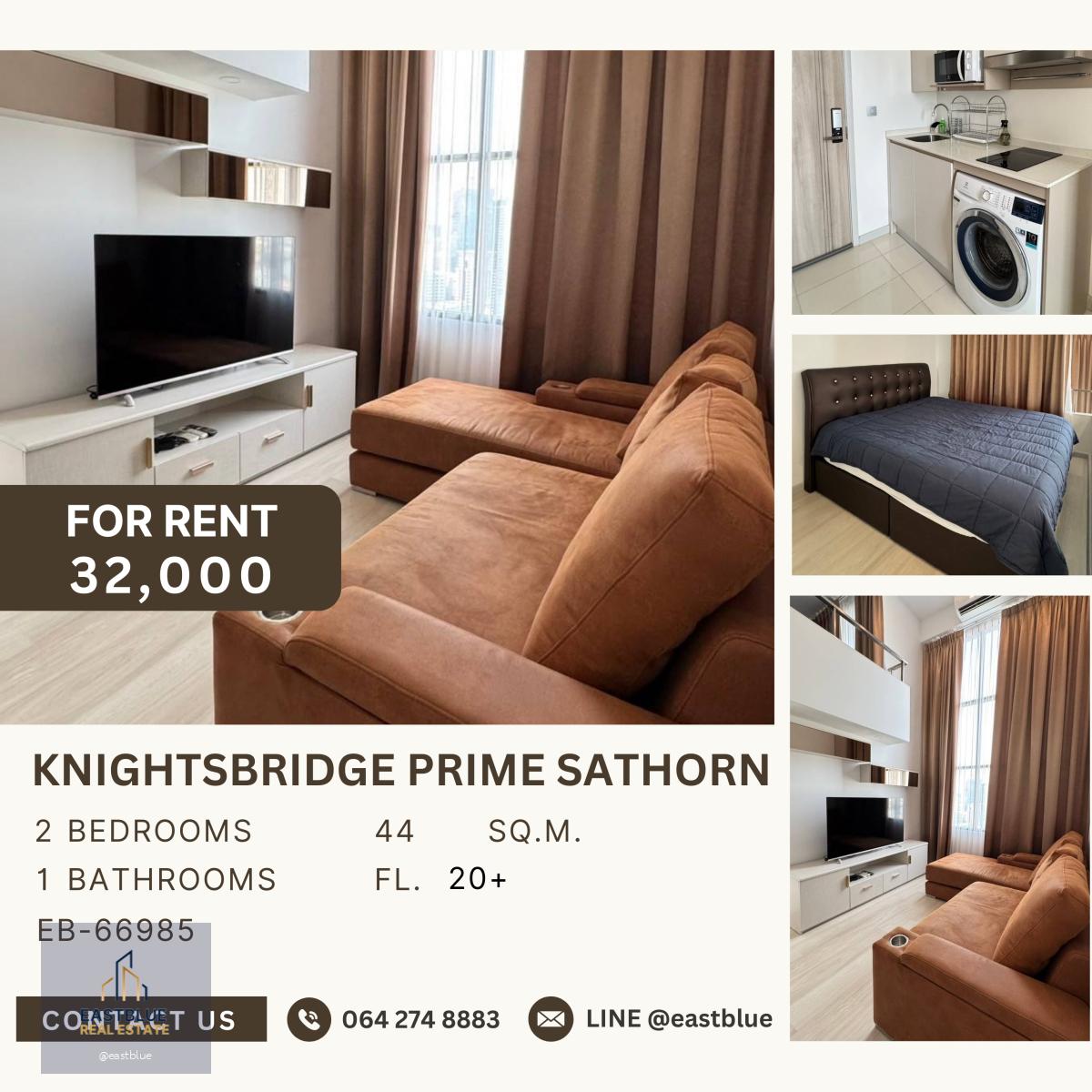 KnightsBridge Prime Sathorn, 2 bed, 32000 per month