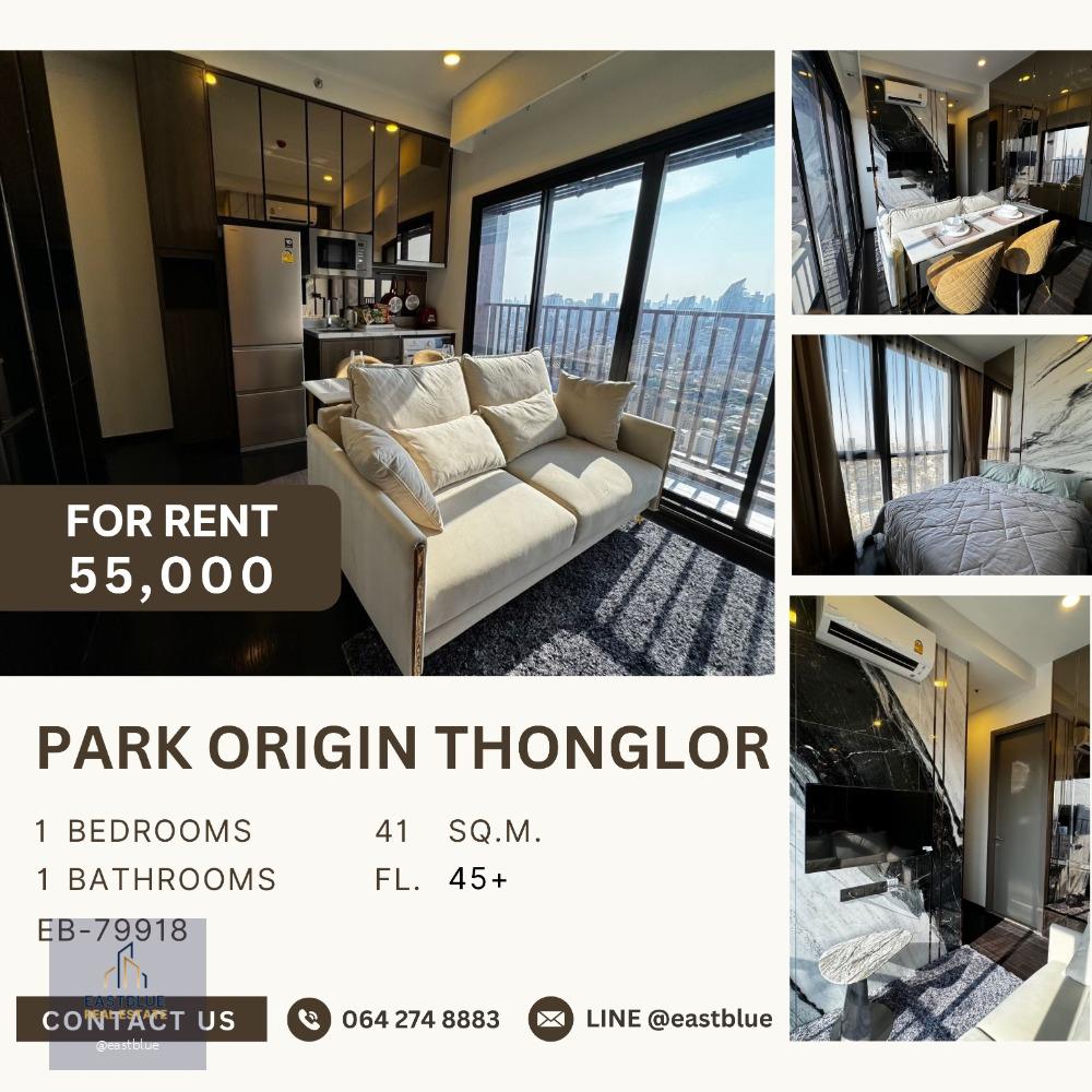 Park Origin Thonglor 1-Bedroom with Large Walk-In Closet – Elegant Décor  for rent 55,000