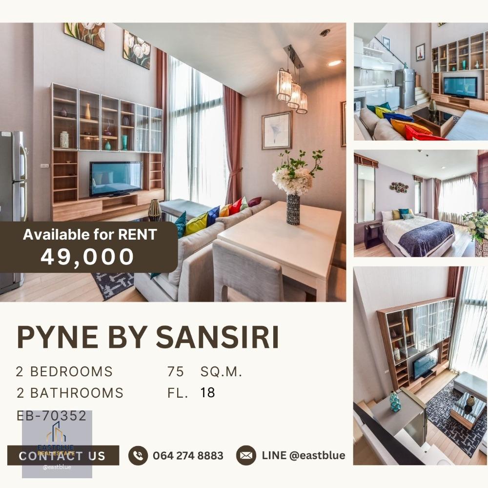 Pyne By Sansiri, Duplex 2 bed 49k per month 064-274-8883