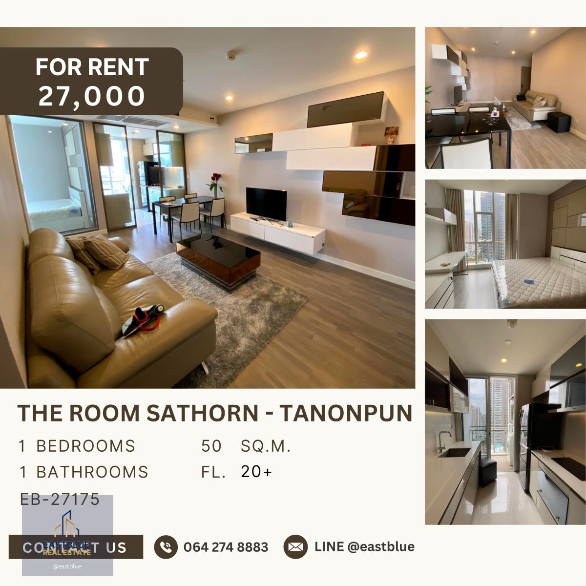 The Room Sathorn - TanonPun, 1 bed, 27000 per month