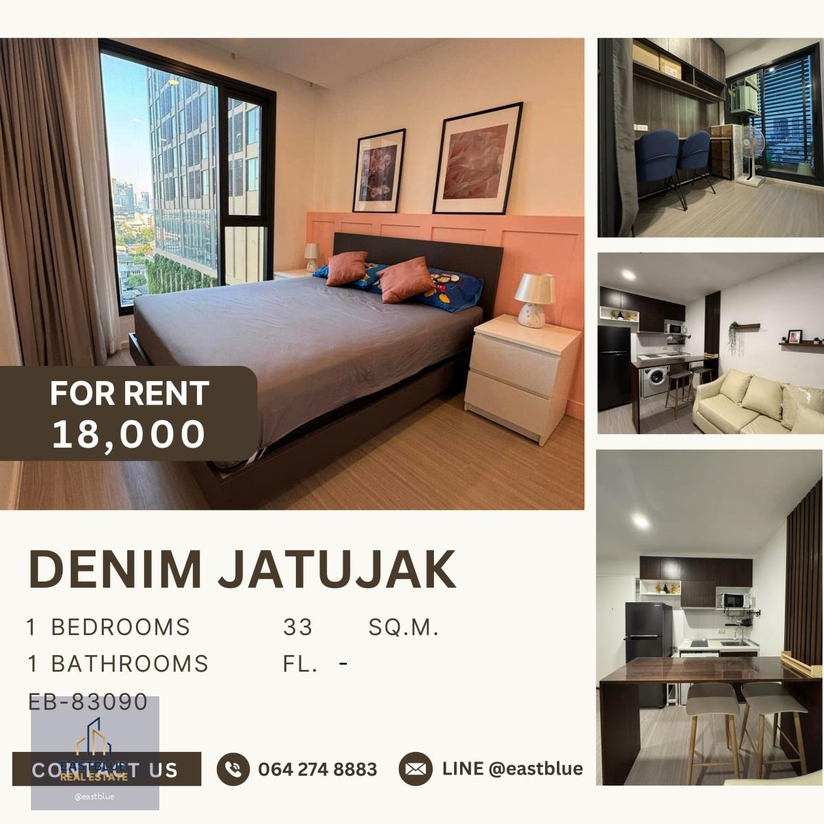 Denim Jatujak, 1 bed, 18000 per month