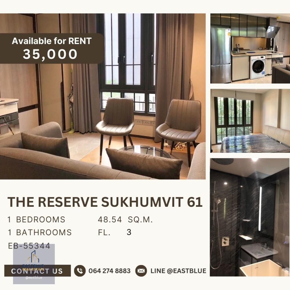 The Reserve Sukhumvit 61 for rent 35k per month 064-274-8883