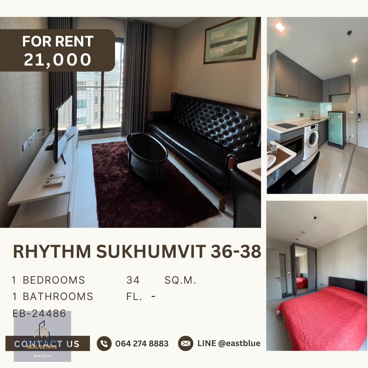 RHYTHM Sukhumvit 36-38, 1 bed, 21000 per month