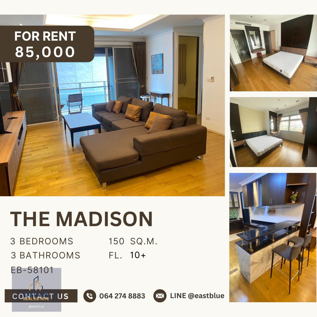 The Madison Condominium Sukhumvit 41, 3 bed, 85000 per month