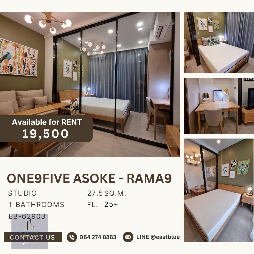 One9Five Asoke - Rama 9 Studio for rent 19.5k