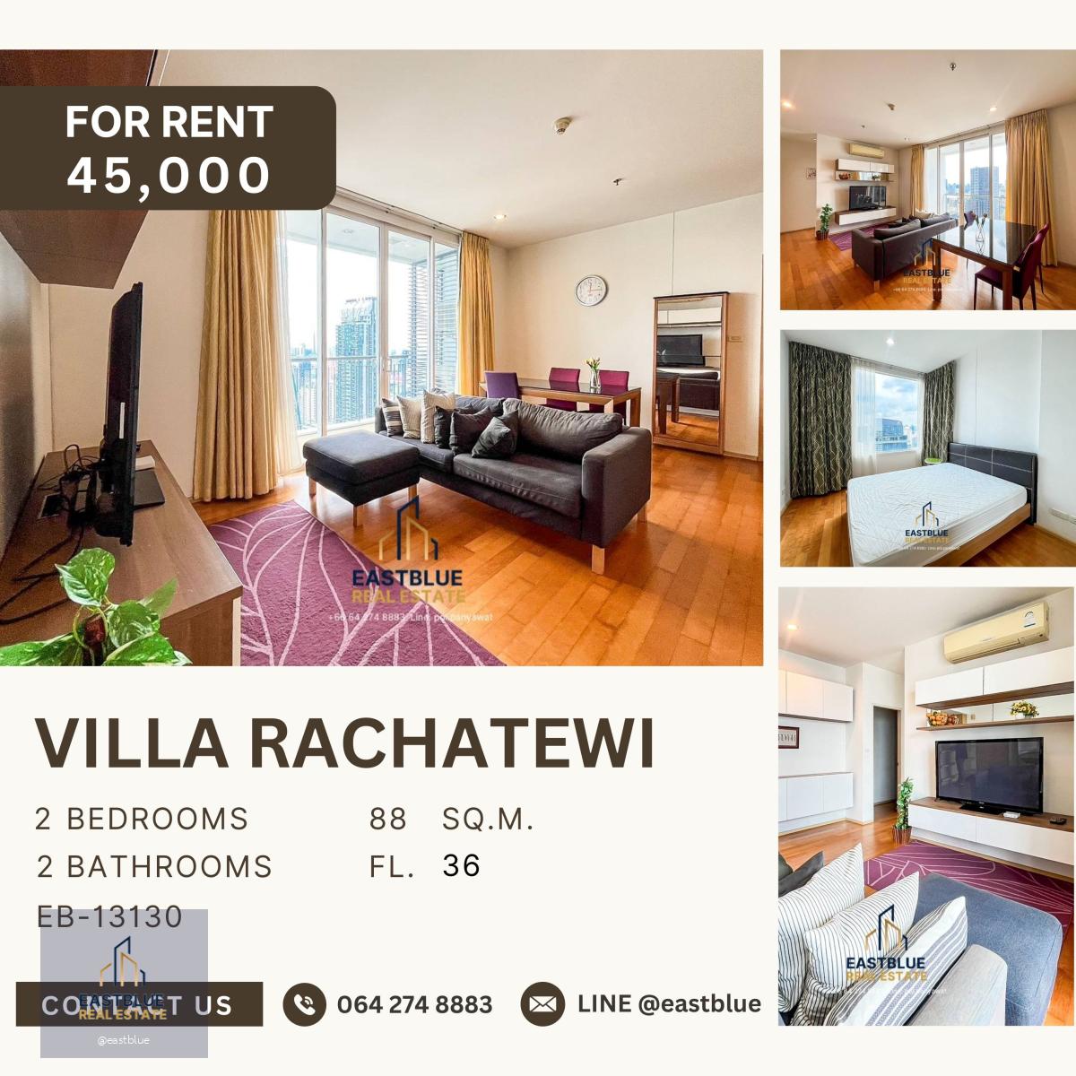 Villa Rachatewi, 2 bed, 45000 per month