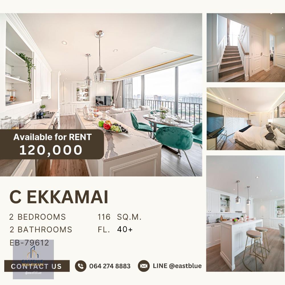 C Ekkamai Penhouse Duplex 116 sqm 120k per month 064-274-8883