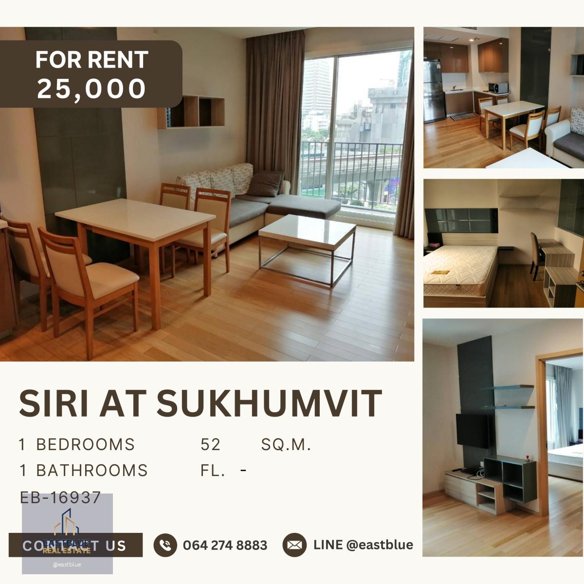 Siri At Sukhumvit, 1 bed, 25000 per month