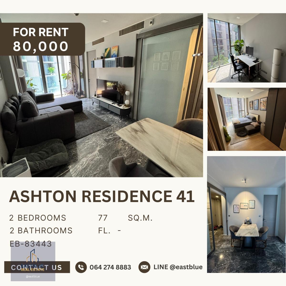 Ashton Residence 41, 2 bed, 80000 per month