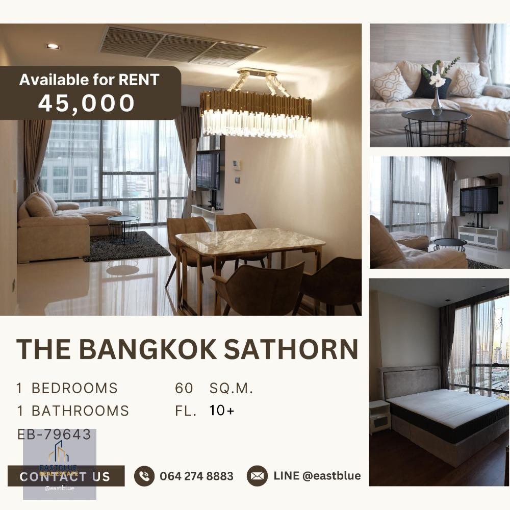 The Bangkok Sathorn private lift access 1 bed 45k per month