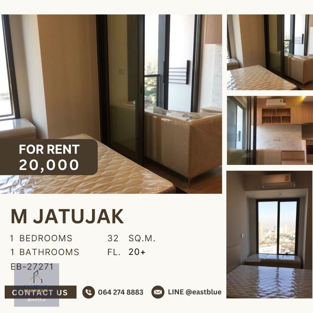 M Jatujak, Cat-Allowed 1 Bedroom 20,000 per month