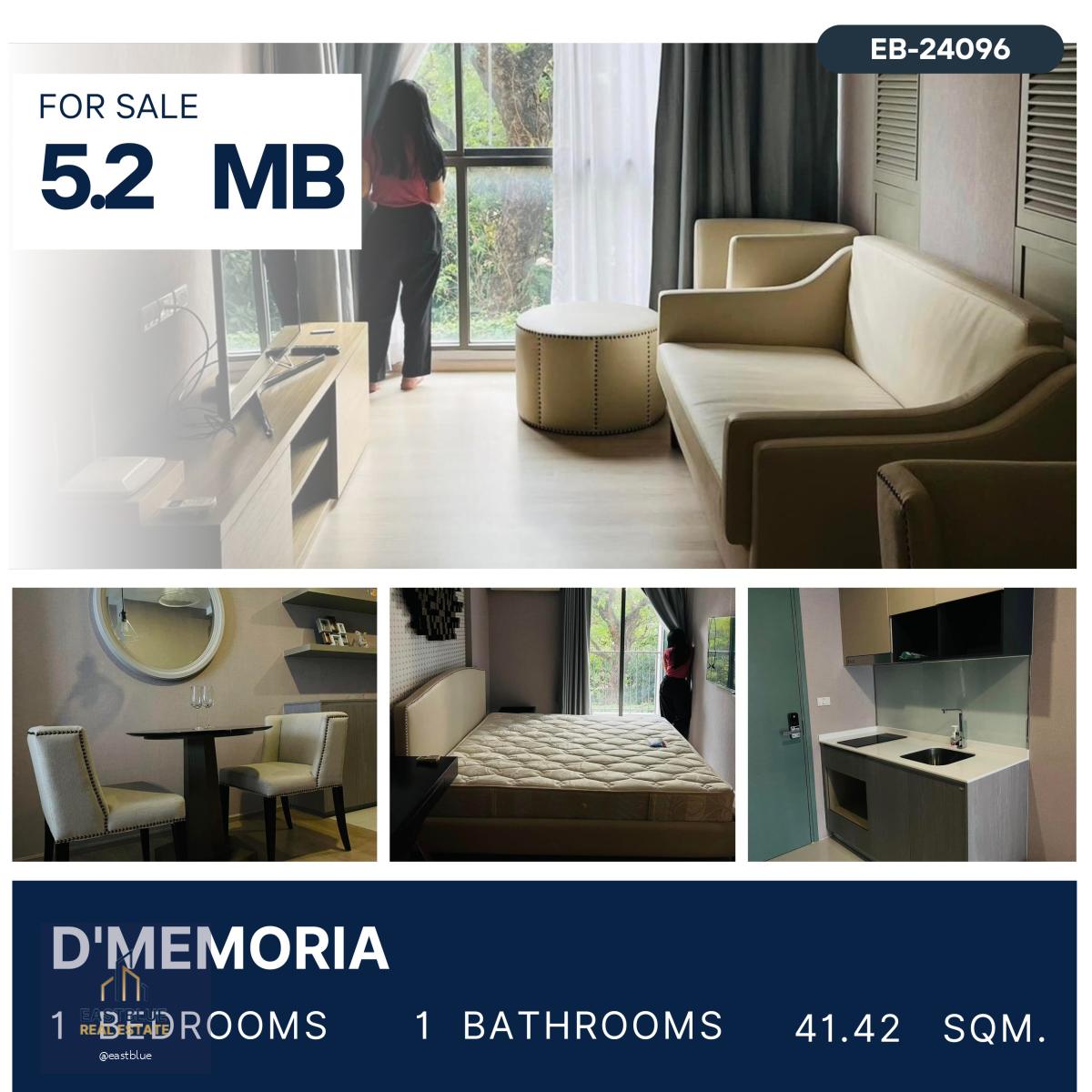 ขาย D\ memmoria ห้องสวยมาก! ได้วิวสวน ใกล้ชิดธรรมชาติ มีความ private ทำเลย่านอารีย์ เดินทางสะดวกเข้าออกได้หลายทาง ใกล้ bts อารีย์ 1 ห้องนอน 41.42 ตรม 5.2 ลบ.