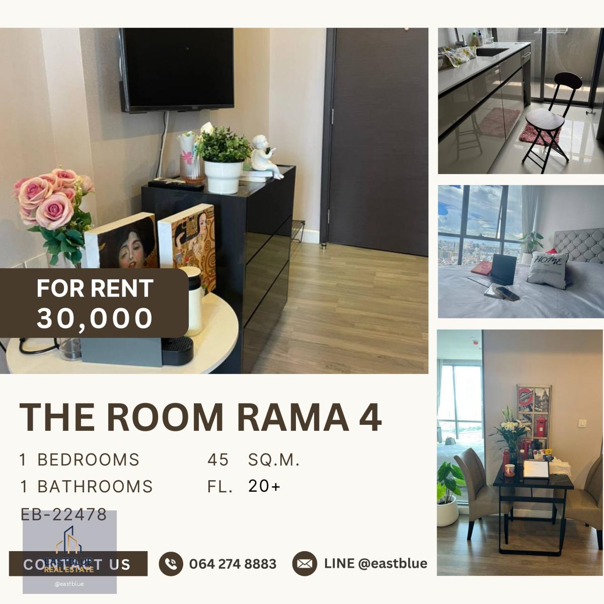 The Room Rama 4, 1 bed, 30000 per month