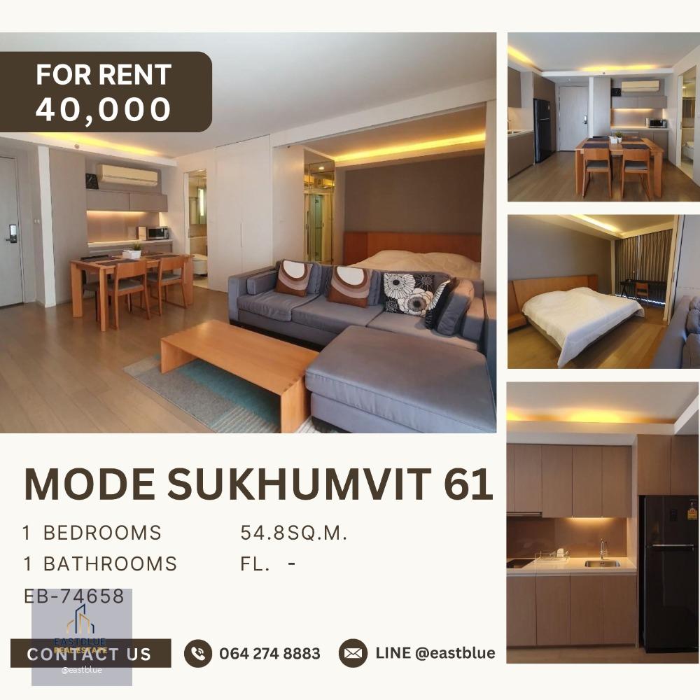 Mode Sukhumvit 61 1 Bedroom for rent 40,000