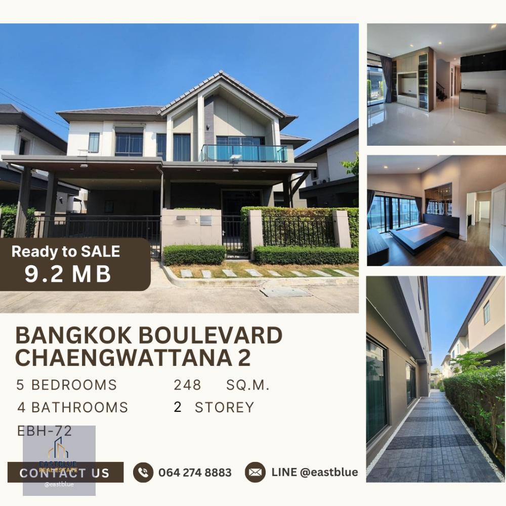 For SALE: Bangkok Boulevard Chaengwattana 2  เจ้าของอยู่เอง ไม่เคยปล่อยเช่า มีบิวท์อินให้ 9,200,000 บาท