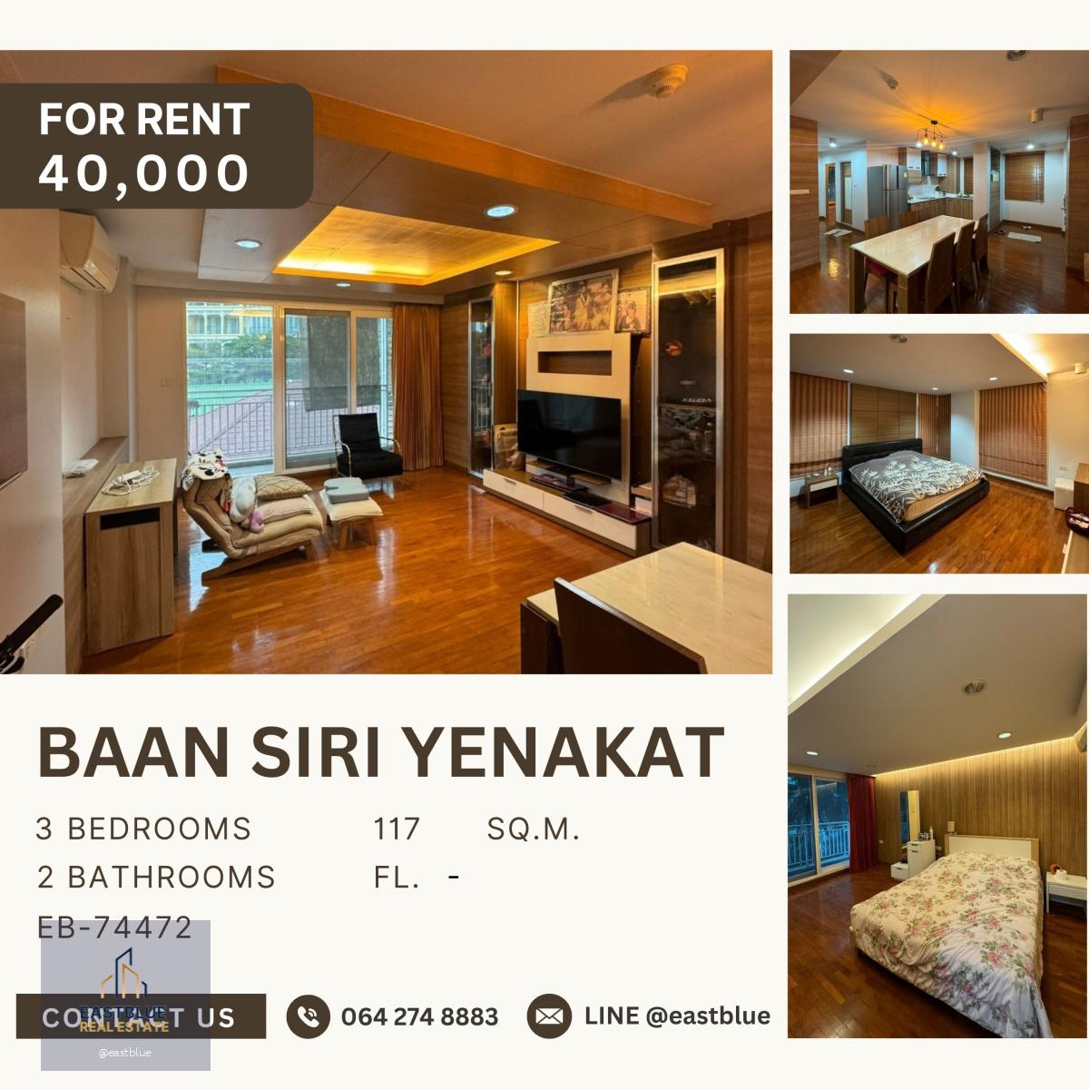 Baan Siri Yenakat, 3 bed, 40000 per month