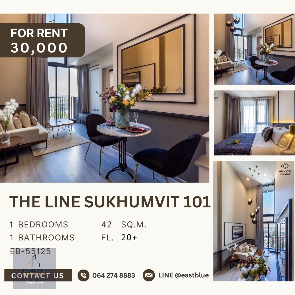 The Line Sukhumvit 101 Duplex 1 Bed for rent, High Floor 30,000 THB per month