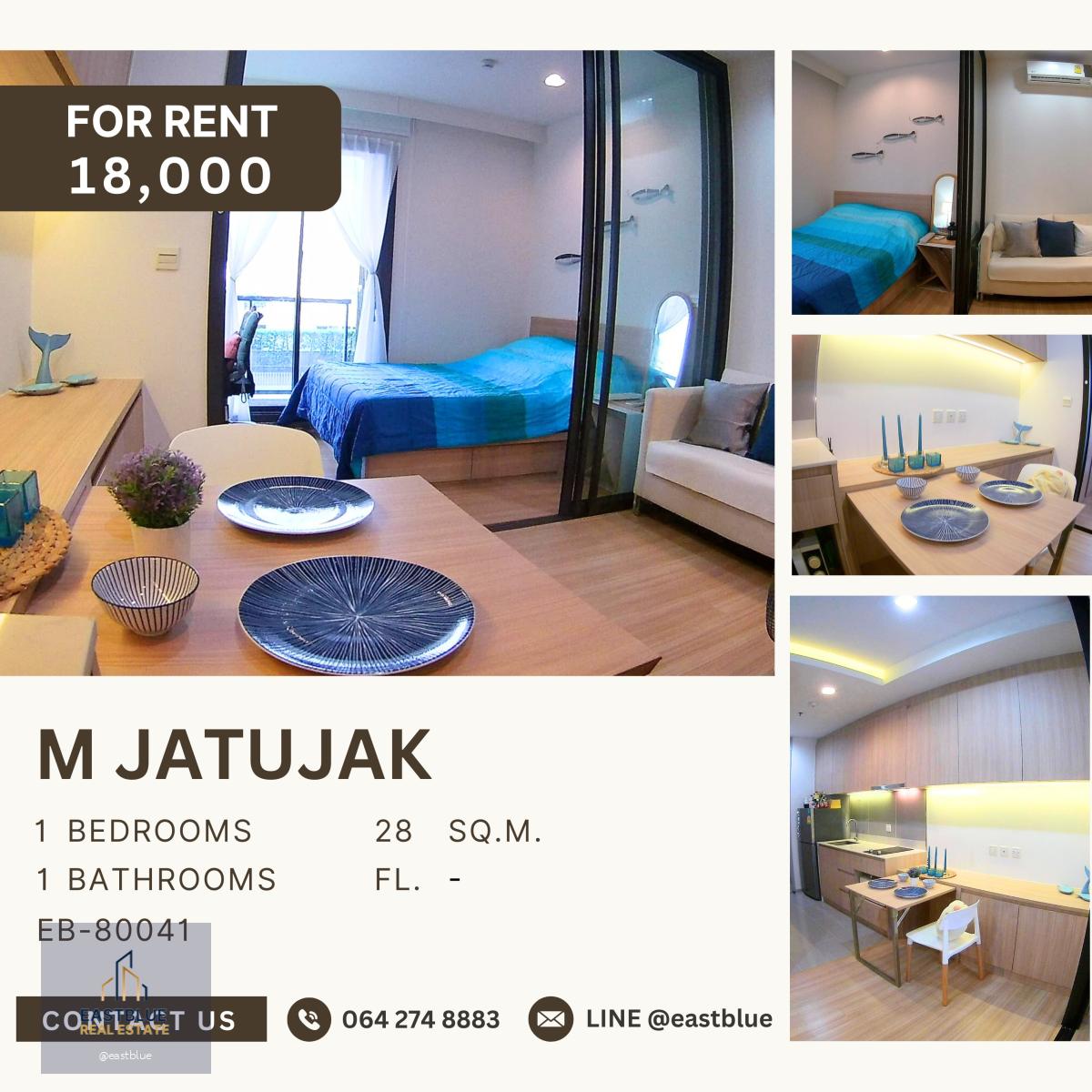 M Jatujak, 1 bed, 18000 per month