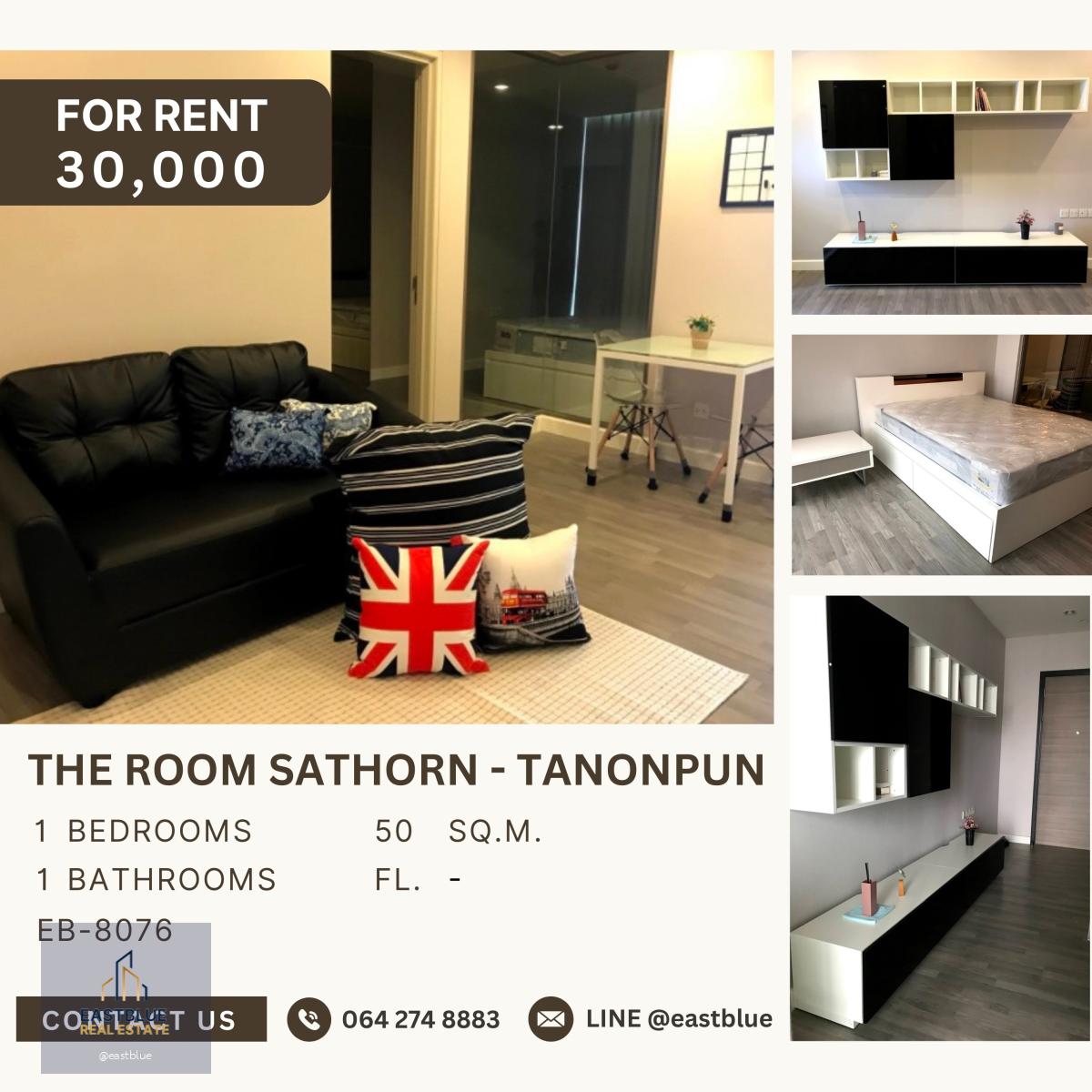 The Room Sathorn - TanonPun, 1 bed, 30000 per month