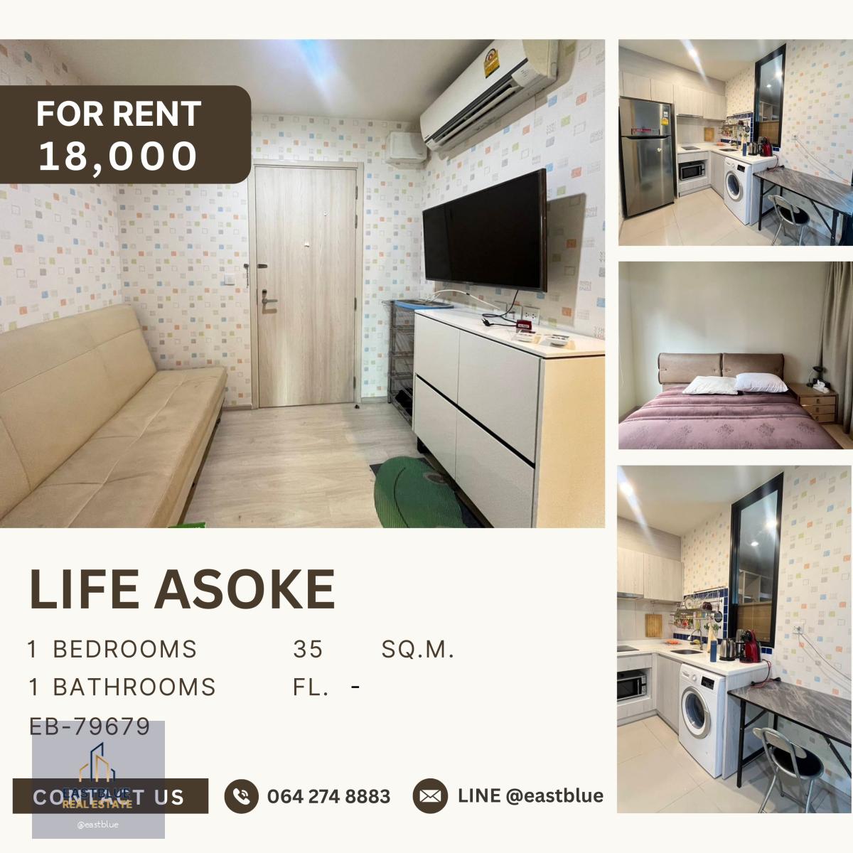 Life Asoke, 1 bed, 18000 per month