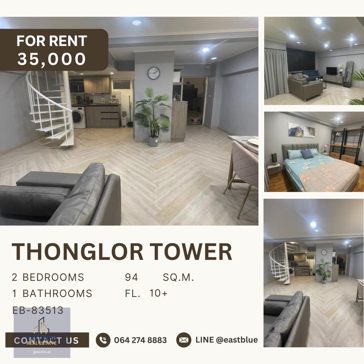 Thonglor Tower, 2 bed, 35000 per month