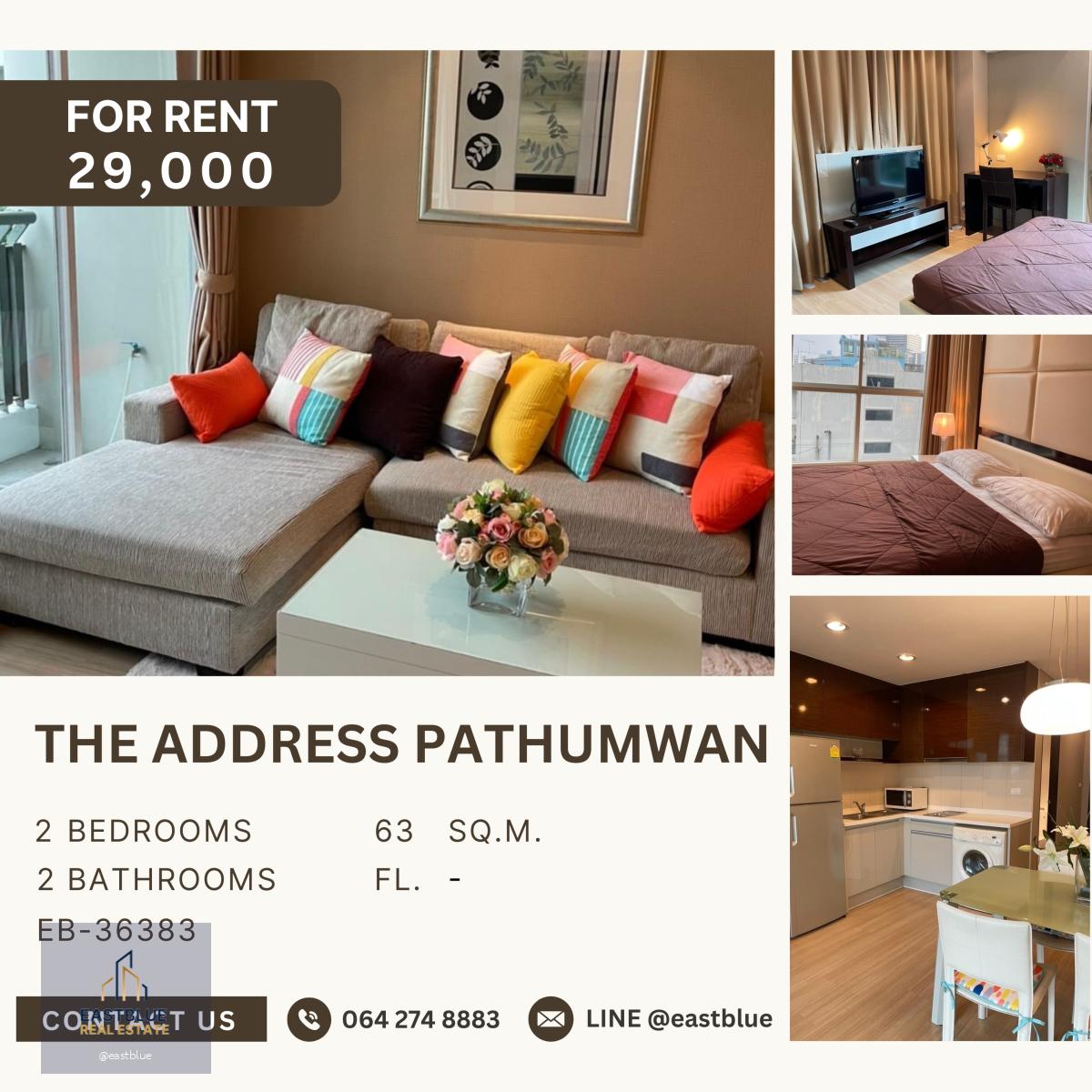 The Address Pathumwan, 2 bed, 29000 per month