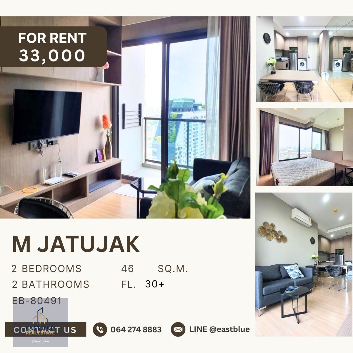 M Jatujak, 2 bed, 33000 per month